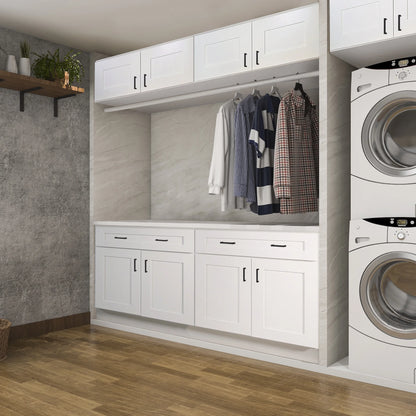 Design House 561464 Brookings Unassembled Shaker Drawer Base Kitchen Cabinet 18x34.5x24, White