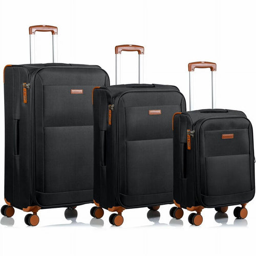 CHAMPS Classic Collection, 3-piece Softside Luggage set, Black