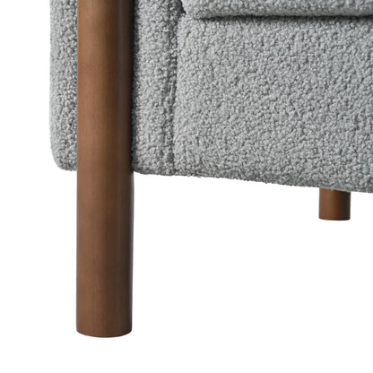 Oversized Accent Chair, Upholstered Living Room Chairs Single Sofa Chair with Walnut Legs, Curved handrail, Green
