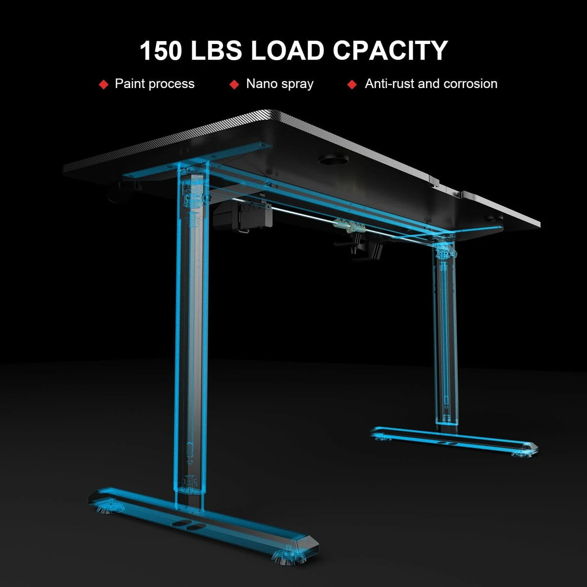 GTRACING 55 Inches Electric Standing Gaming Desk, RGB