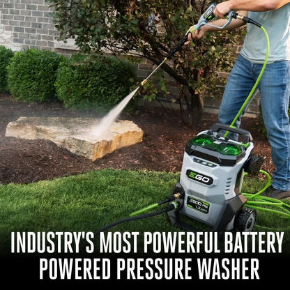 Ego Power+ 3200 Psi 1.2 Gpm Battery Powered Cold Water Pressure Washer With 5 Spray Nozzles 6.0Ah Kit