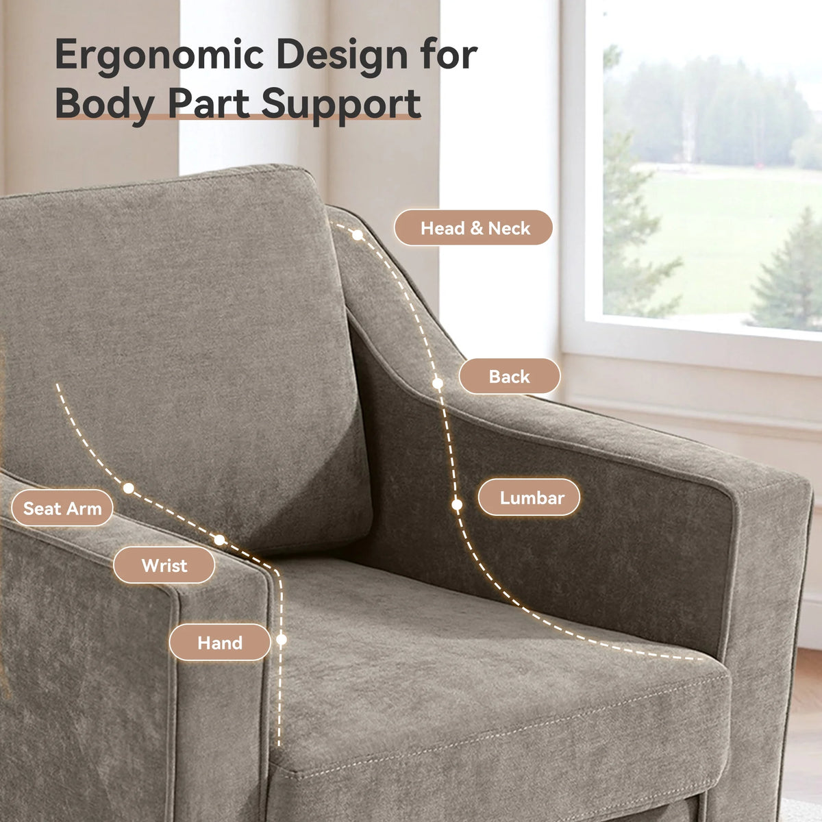 Swivel Accent Chair for Living Room, Modern Upholstered Barrel Arm Chair with Plump Back Pillow, Comfy Club Sofa Reading Chair for Adults (Chenille Navy, Set of 1)