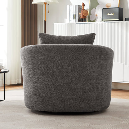 Harper & Bright Designs 360�� Swivel Accent Chair, Barrel Chair Swivel Upholstered Sofa Chair with Cushion for Living Room Office, Beige