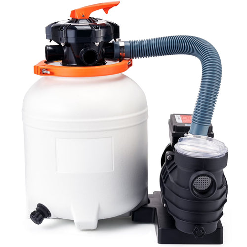 KFFKFF 12" Sand Filter Pump, 3000 GPH with 1/2 HP Pool Pump for Above Ground Pools & SPA System, 110V Swimming Pool Pump with Filter Basket, 6-Way Multi-Port Valve & Timing function