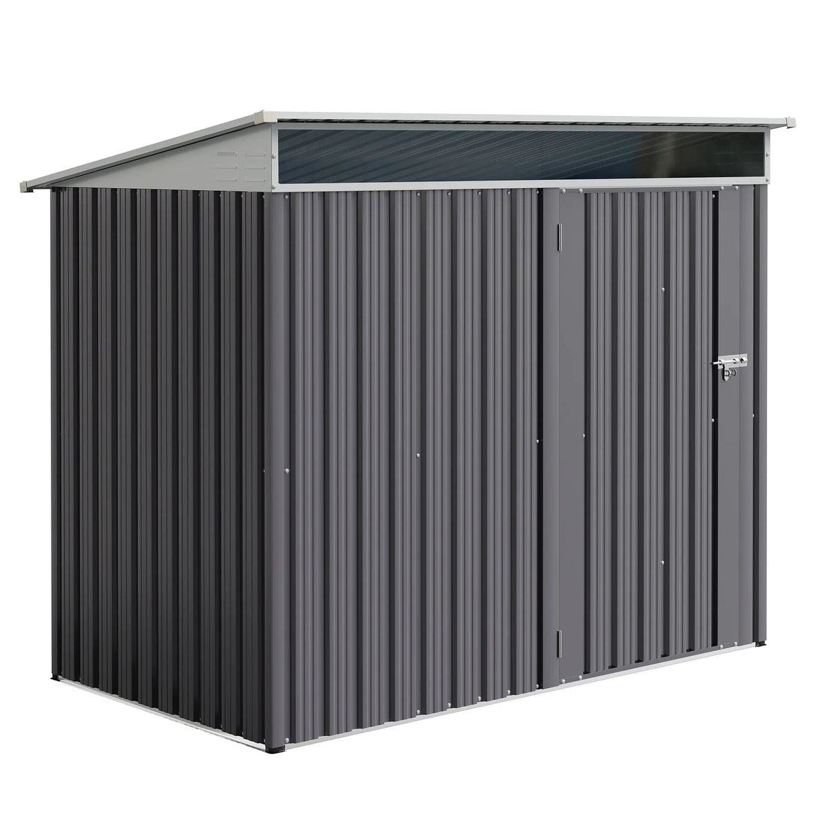 Walsunny 6X4 FT Outdoor Storage Shed,Waterproof Metal Garden Sheds with Lockable Double Door Weather Resistant Steel Tool Storage House Shed Grey