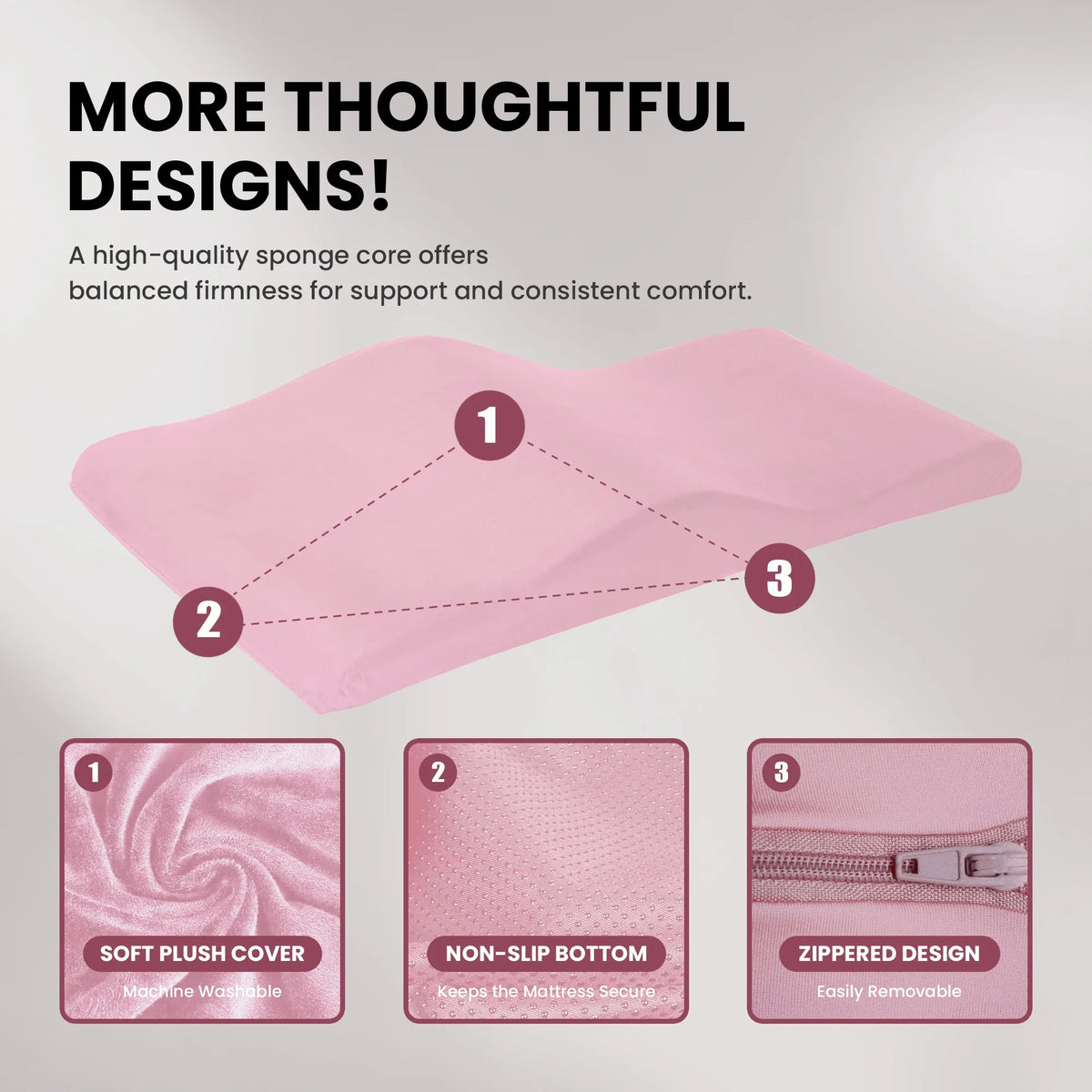 Lash Bed Foam Topper, Massage Table Memory Foam Topper, Ergonomic Curved Mattress Topper Lash Bed Cushion for Beauty Salon (71 Inches X 23.6 Inches(180cm X 60cm))