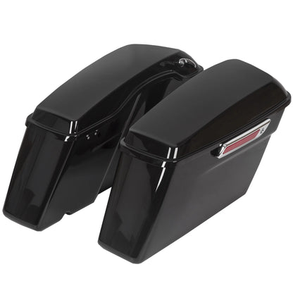 Kojem Hard Saddle Bags for 1993 - 2013 Harley Road King Glide Vivid Black Lockable Saddlebags