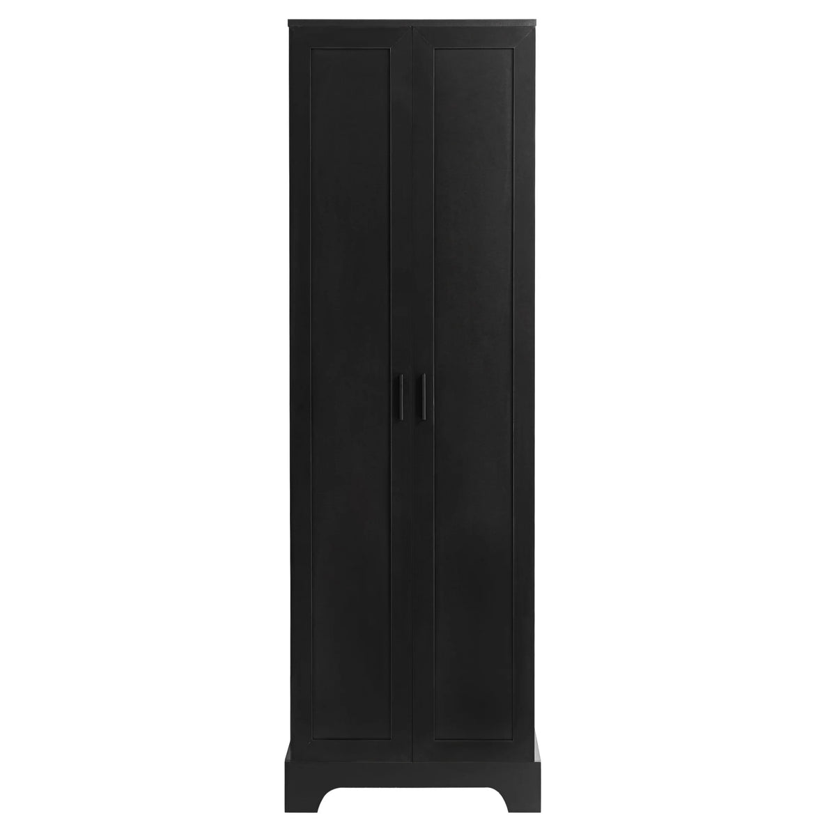 Urli Modern Double Door Storage Cabinet with Adjustable Shelves, Black