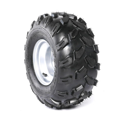 4 Pack 18x9.5-8 18x9.50-8 Tubeless Tire w/ 8" inch Wheel Rim 4 Bolt Pattern for ATV Quad Buggy Go Kart Lawn Mower 4 Wheelers Mini Bike Golf Cart Garden Tractor Utility Cart Turf Tires (4pcs)