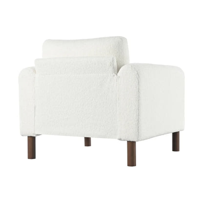 Oversized Accent Chair, Upholstered Living Room Chairs Single Sofa Chair with Walnut Legs, Curved handrail, Green