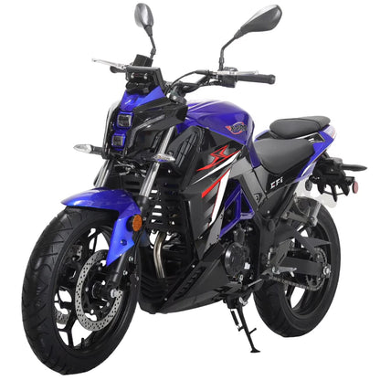 X-Pro Python 250 Electronic Fuel Injection Gas Motorcycle with Manual Transmission, Electric Start! 17" Wheels! Assembled In Crate!