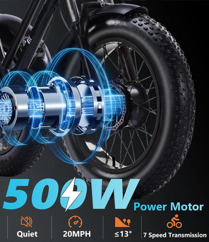 YEBEI Electric Tricycle for Adults Folding E-Trike Motorized Tricycle Electric 3 Wheels Trike Powerful 500W Motor Electric Tricycle 48V15AH Lithium Battery Max 20MPH 20*4.0” Fat Tire Orange