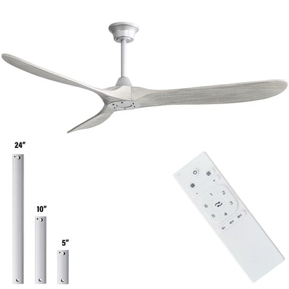Sofucor 60" Modern Ceiling Fans No Light With Remote Control For Living Room Porch