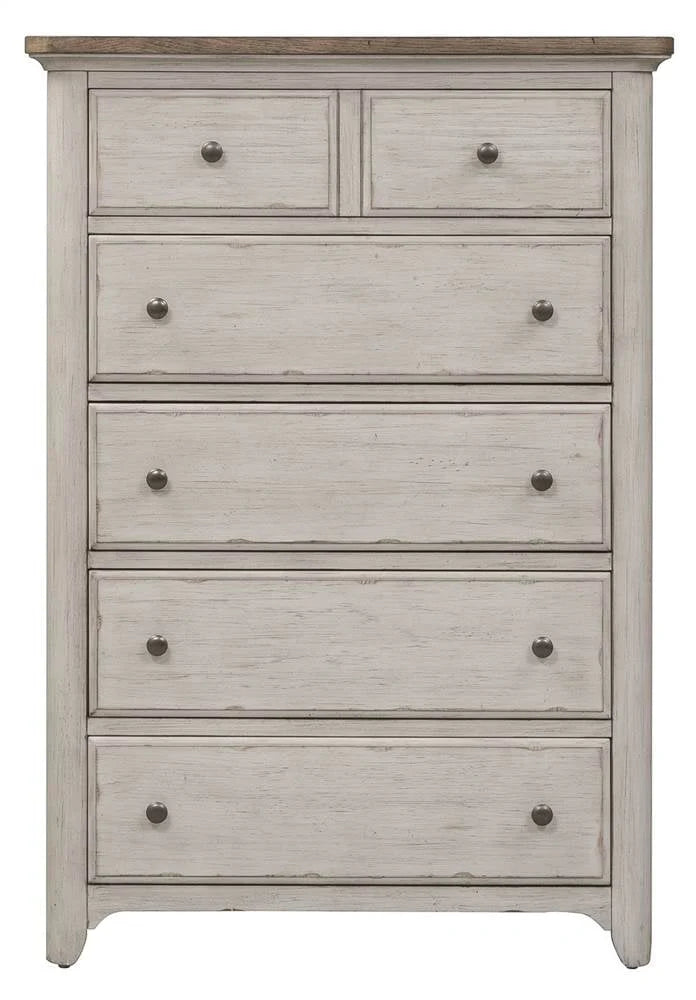 5-Drawer Chest in Antique White Finish
