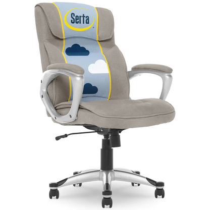 Serta Hannah Office Chair in Fawn Tan Linen Metallic Finish