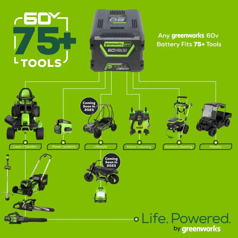 Greenworks 60V 10" Cordless Pole Saw & 20" Pole Hedge Trimmer Combo Kit + 2.0 Ah Battery & Charger