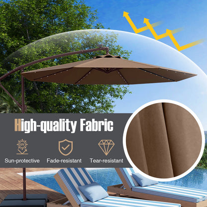 Costway 98.40" Navy Cantilever Patio Umbrella, Base-Included