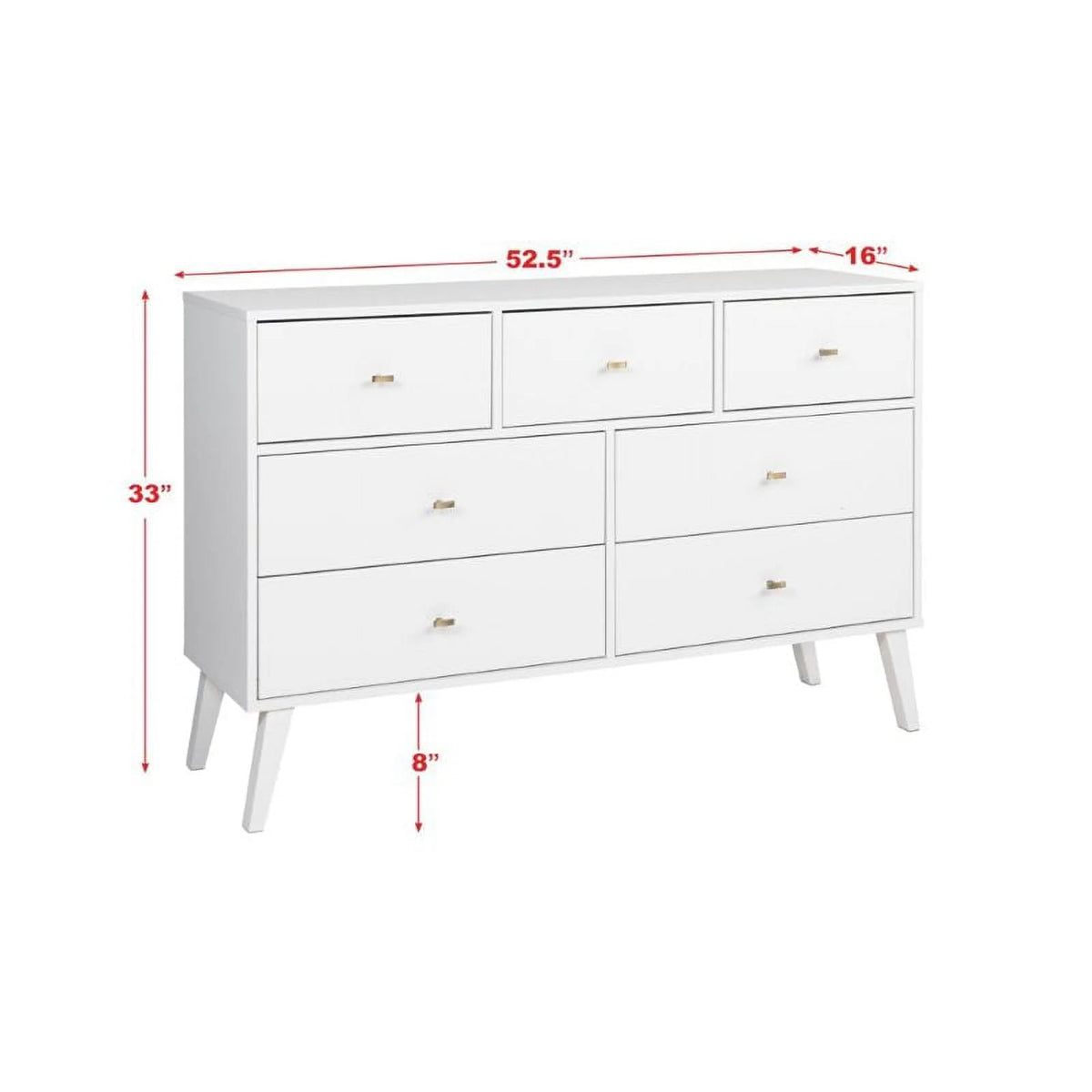 Home Square 2-Piece Set with Modern Tall 6-Drawer Chest & 7 Drawer Dresser