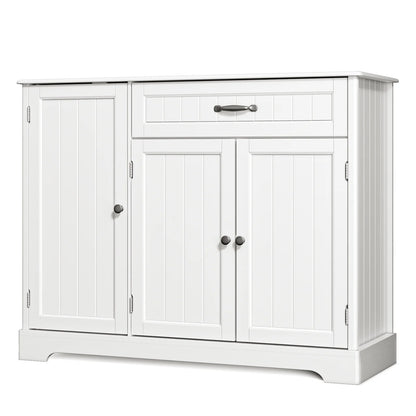 Coffee Bar, Lofka 42" Kitchen Storage Cabinet, Sideboard Buffet Cabinet with 8 Shelves, 1 Drawer