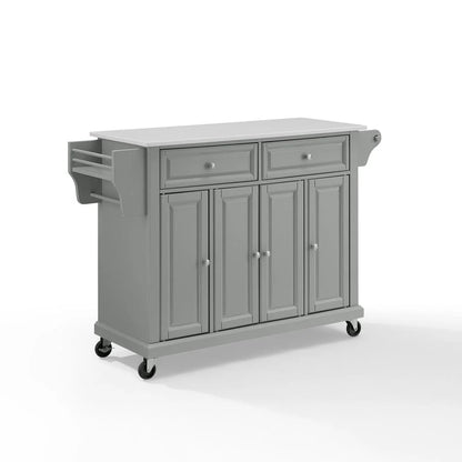 Crosley Full Size Kitchen Cart-Finish:Gray,Style:Granite Top/White