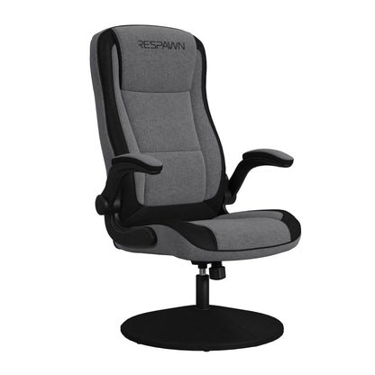 RESPAWN 800 Swivel Rocker Gaming Chair - Ergonomic Floor Gaming Seat with Lumbar Support, Flip Up Armrest, High Back, Pedestal Base, Comfortable No Wheels Console Video Game Rocker Chair - Red