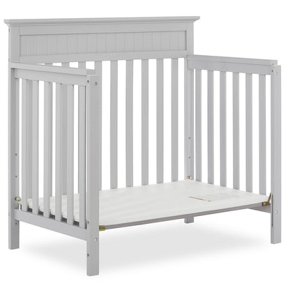 Dream On Me Harbor 4-in-1 Convertible Mini Crib in Pebble Grey. Greenguard Gold Certified