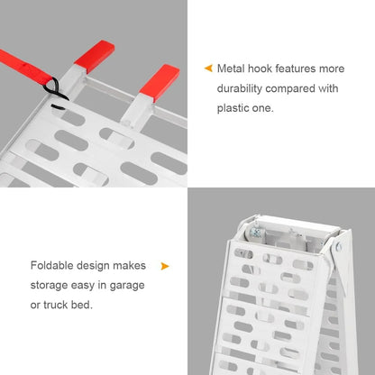 TUFFIOM Aluminum Truck Ramp N/A 7ft Aluminum Folding 1500 lb Maax Load - Silver