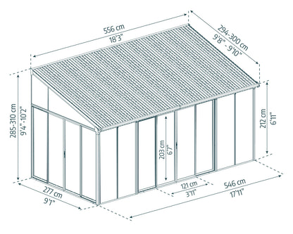 Palram - Canopia SanRemo 10' x 14' Patio Enclosure - Gray/Clear