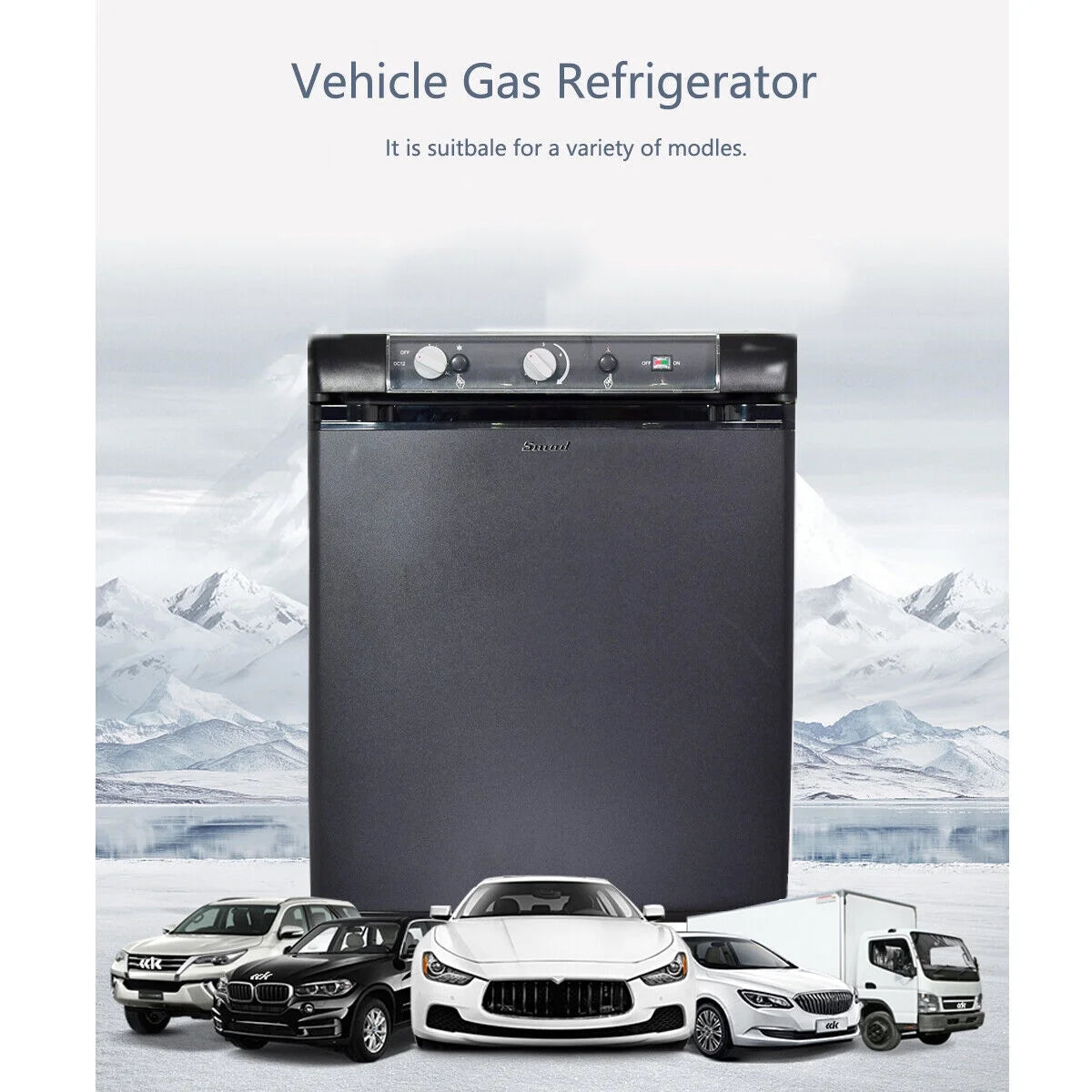 Smad 3 Way Caravan Propane Fridge 110V/12V/LPG Gas Refrigerator for RV Campervan 2.1 Cu ft