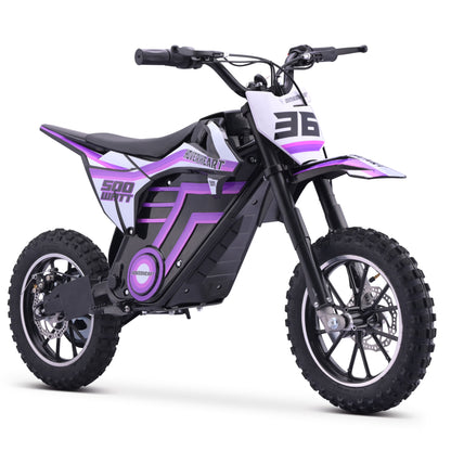 QEASET electric dirt bike, 500W kids dirt bike for Boys Girls Age 8-14, Blue