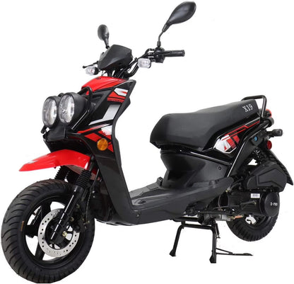 X-Pro Brand New 150cc Gas Moped Motorcycle, 12" Aluminum Wheels Electric/Kick Start Dual Headlights