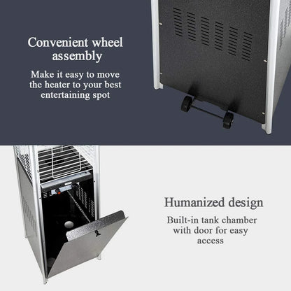 Pamapic 42000 BTU Stainless Steel Propane Patio Heater