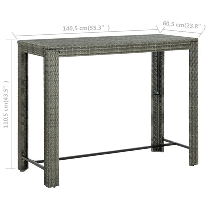 vidaXL Patio Bar Set Outdoor Bistro Set Bar Stool Bistro Table Poly Rattan