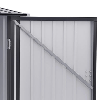 Outsunny 4.6' x 9' Metal Outdoor Storage Shed, Garden Utility Tool House with Double Lockable Doors for Backyard, Patio, Lawn, Garage, White