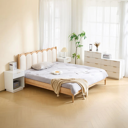 UBesGoo Dresser for Bedroom Wood 4 Drawers Dressers, Fluted Modern Dresser, White
