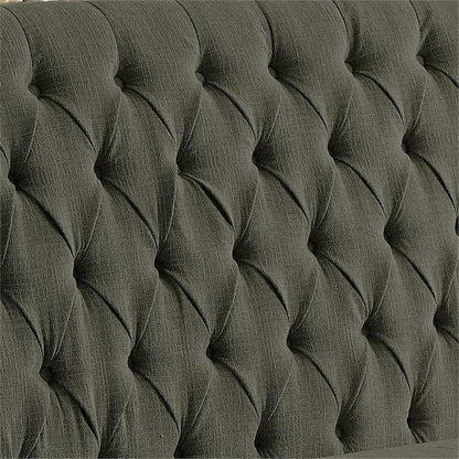 Furniture of America Landon Transitional Fabric Tufted Loveseat Bench in Gray