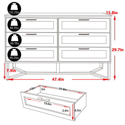 VEIKOUS Oversized 5-Drawer Dresser Chest, Large Storage Dresser for Bedroom Storage, Oak