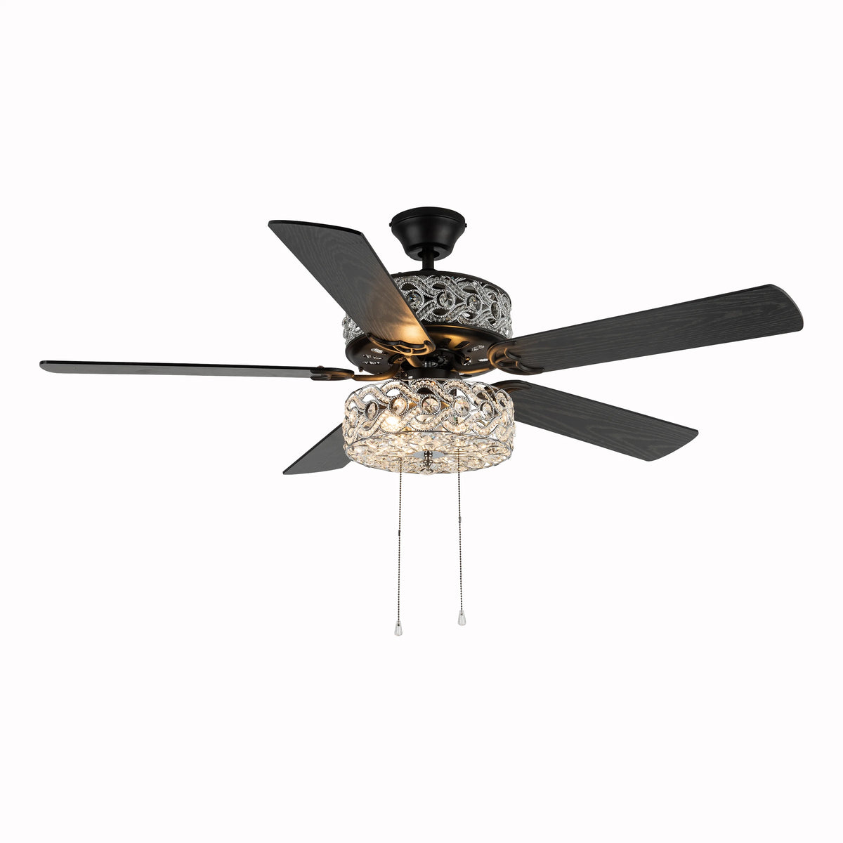 River of Goods 52" 5 Blade Luxe Enlaced Crystal LED Ceiling Fan with Light