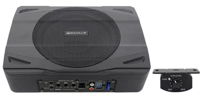 Rockville SS8P 400 Watt Slim Under-Seat Powered Car/Truck Subwoofer Sub+Amp Kit