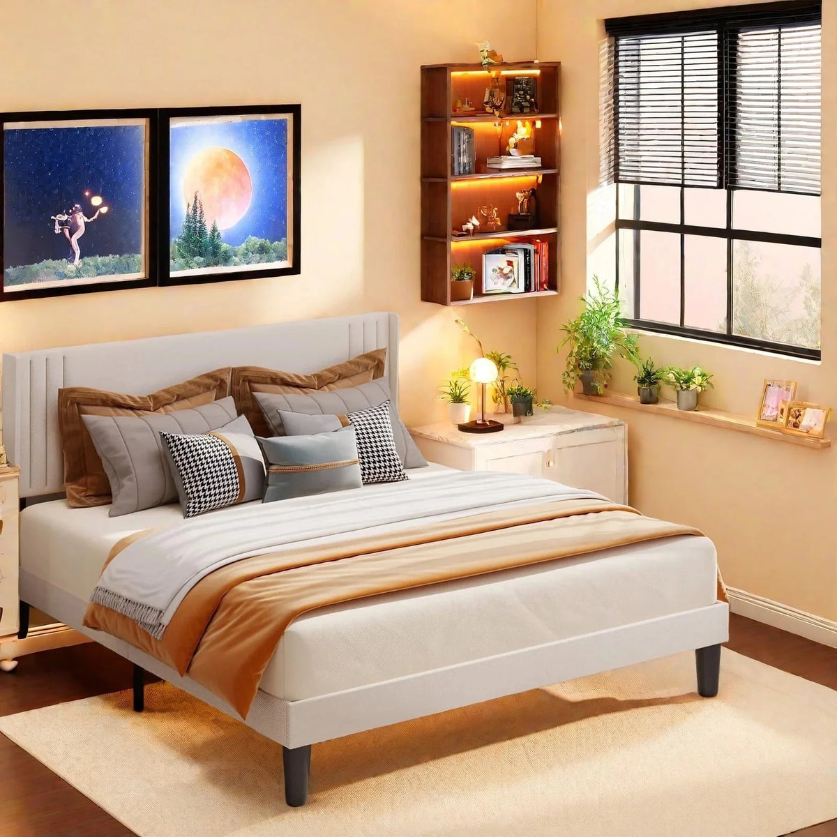 Lofka Twin Loft Bed with L-Shaped Desk, RGB Lights & Charging Station, 400lb Capacity Metal Frame, 3 Shelves & 2 Drawers, Easy Assembly��White