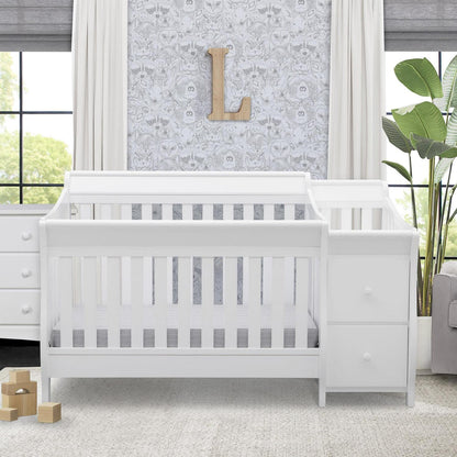 Delta Children Bentley S 4-in-1 Convertible Baby Crib and Changer. White