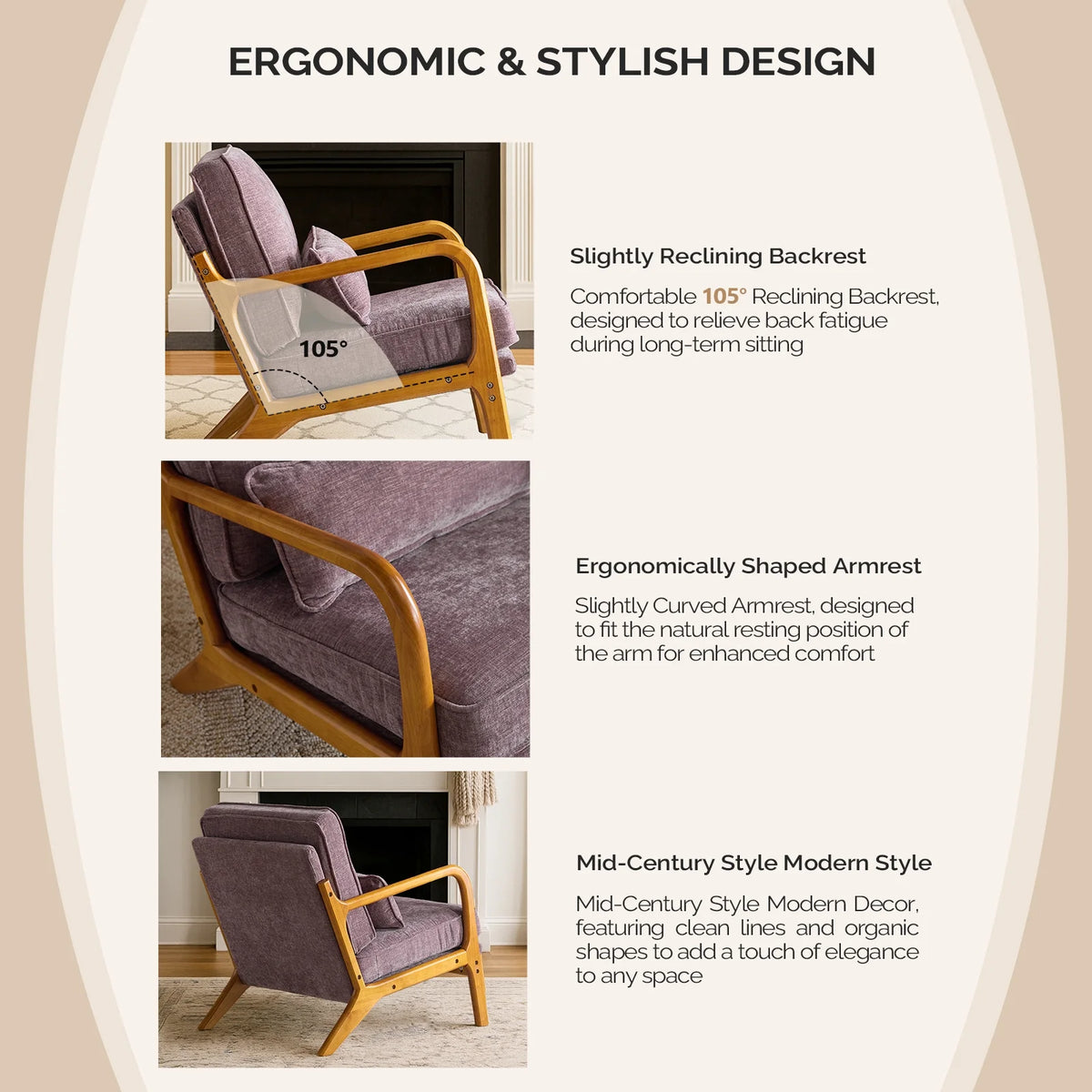Ktaxon Accent Chair Corduroy Upholstered Armchair, Reading Club Chair with Pillow and Solid Wood Frame for Living Room Bedroom Furniture Off White
