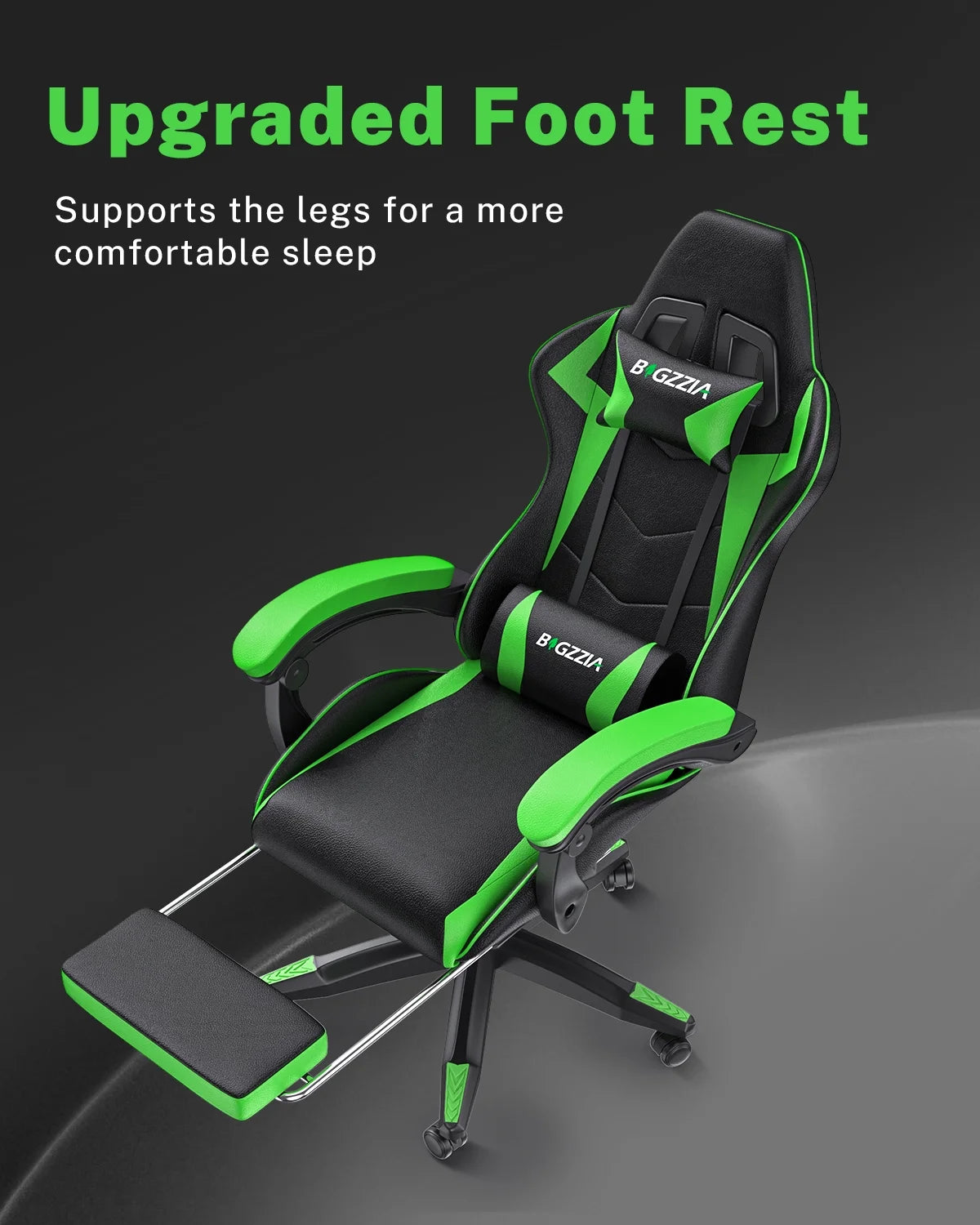 Bigzzia Gaming Chair with Footrest, Gaming Chair for Adult with Headrest and Lumbar Support,Red