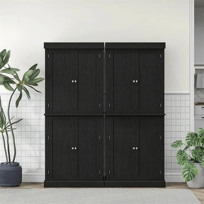 Demi Bonn 72" Large Kitchen Cabinet, Pantry Storage with Doors & Shelves, Freestanding Food Pantry Cabinet, Space-Saving Storage Solution, White