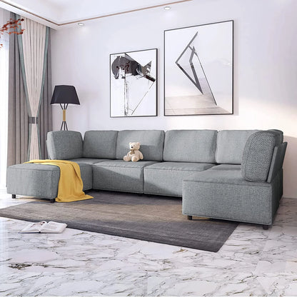 Mjkone Sectional Couch/Futon Sofa Bed, Variable Modular Oversized Couch, U/L Shaped Couch and Queen Sleeper Sofa, Convertible Sofa Set for Living Room, Furniture for Living Room