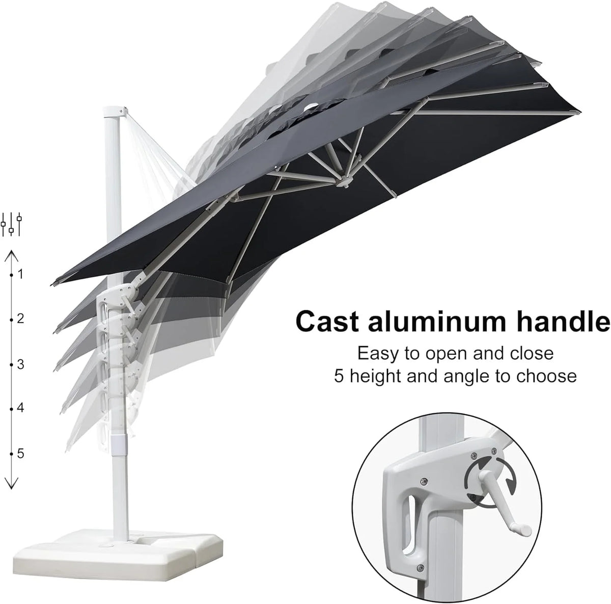 PURPLE LEAF 9 �� 11.5 FT Patio Umbrella White Cantilever Offset Umbrella Rectangle Outdoor Umbrella with 360�� Rotation for Garden Deck Pool, Beige