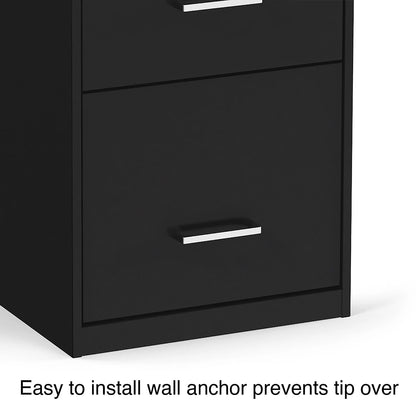 Staples 4-Drawer Vertical File Cabinet Locking Letter Black 18"D (52152) 16883/52152