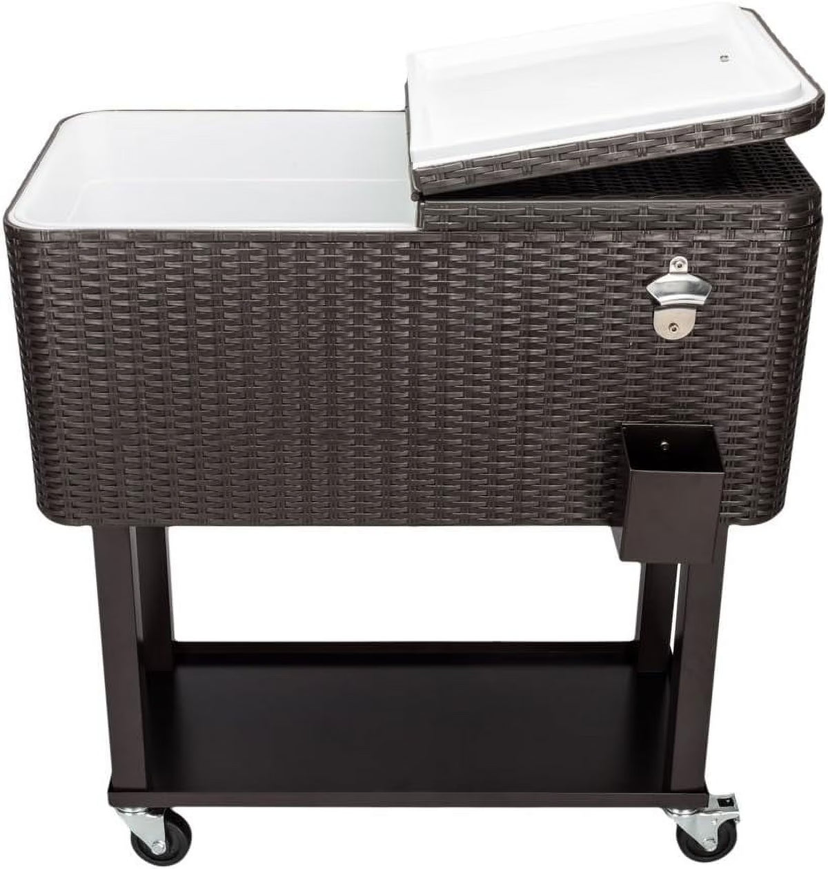 HEYWU 80 Quart Ice Chest Water Cooler with Bottle Opener, Milk White