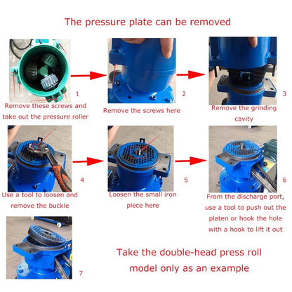 EQCOTWEA Animal Feed Pellet Mill Machine 8MM Pellet Fodder Press Pelletizer for Chicken 180-200KG/H 220V