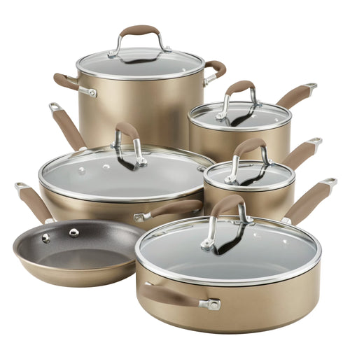 Anolon Advanced Home 11 Piece Nonstick Pots and Pans Set, Bronze